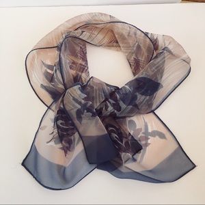 Lovely Scarf 44”x10” for dress or w jeans Soft Blues, Brown & Sand Like New